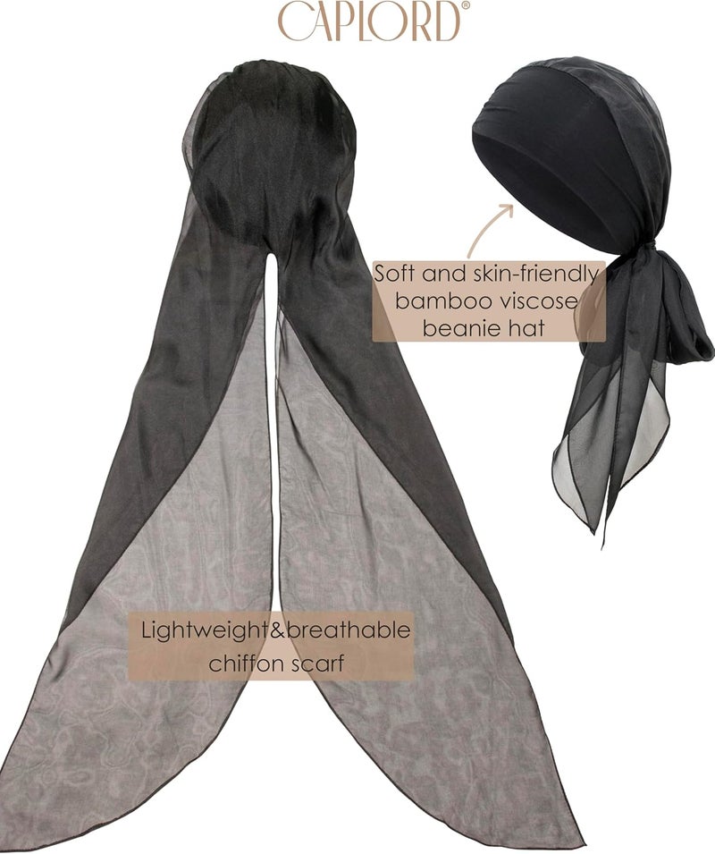 CAPLORD Head Scarf for Women Skull Cap Chemo Patients Headwear Cancer Hair Loss Scarf Headwrap Cover Hat Turban Covering Wrap - Image 4